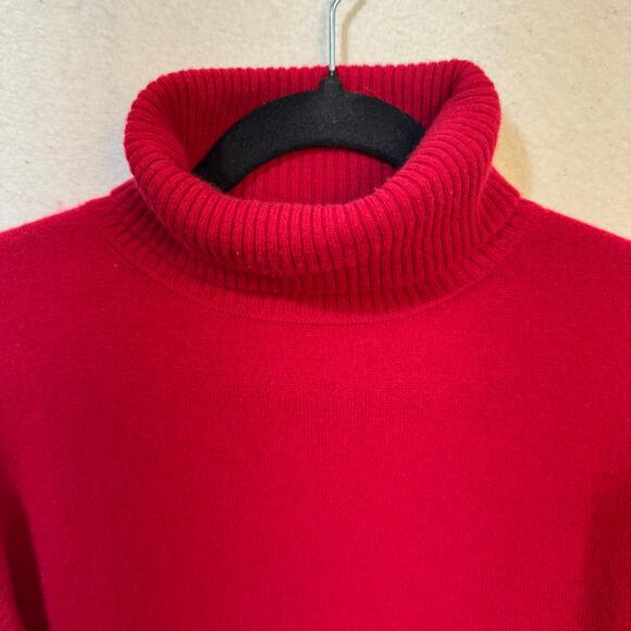Valerie Stevens VTG Luxurious Soft Red Cashmere Turtleneck Sweater Size Medium - Picture 6 of 8